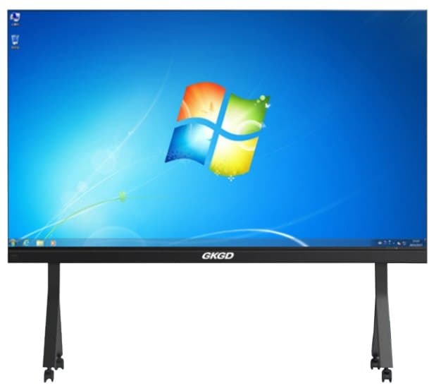 Large meeting screen on a rolling stand