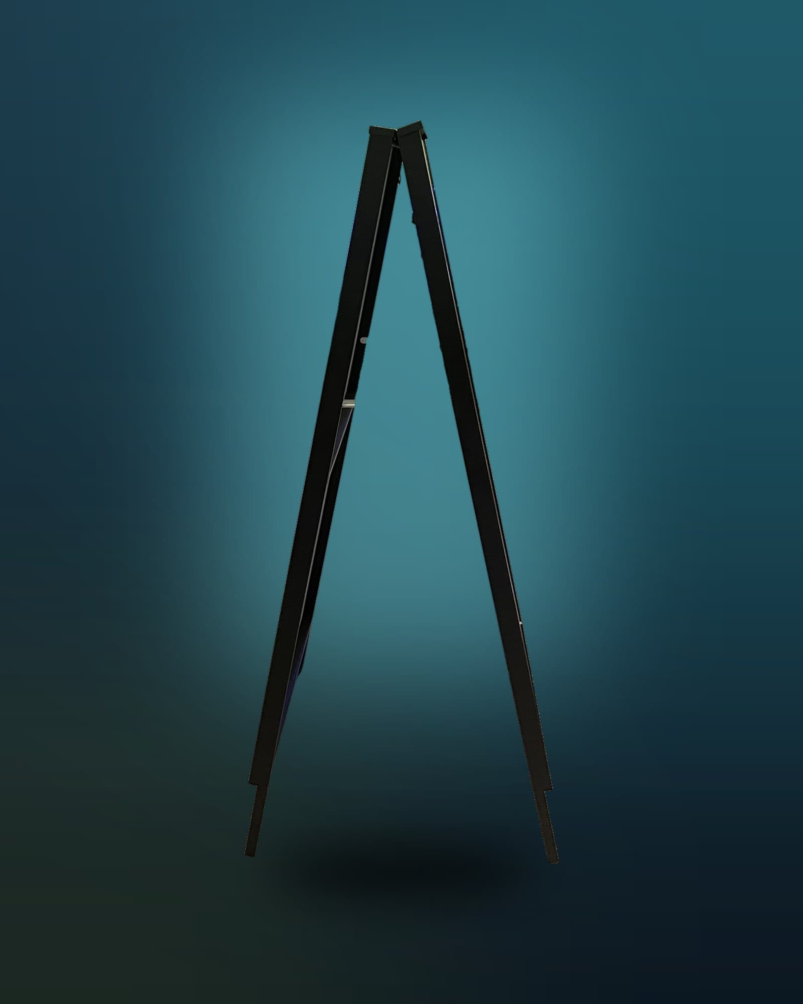 A47 side view showing the folding black metal legs