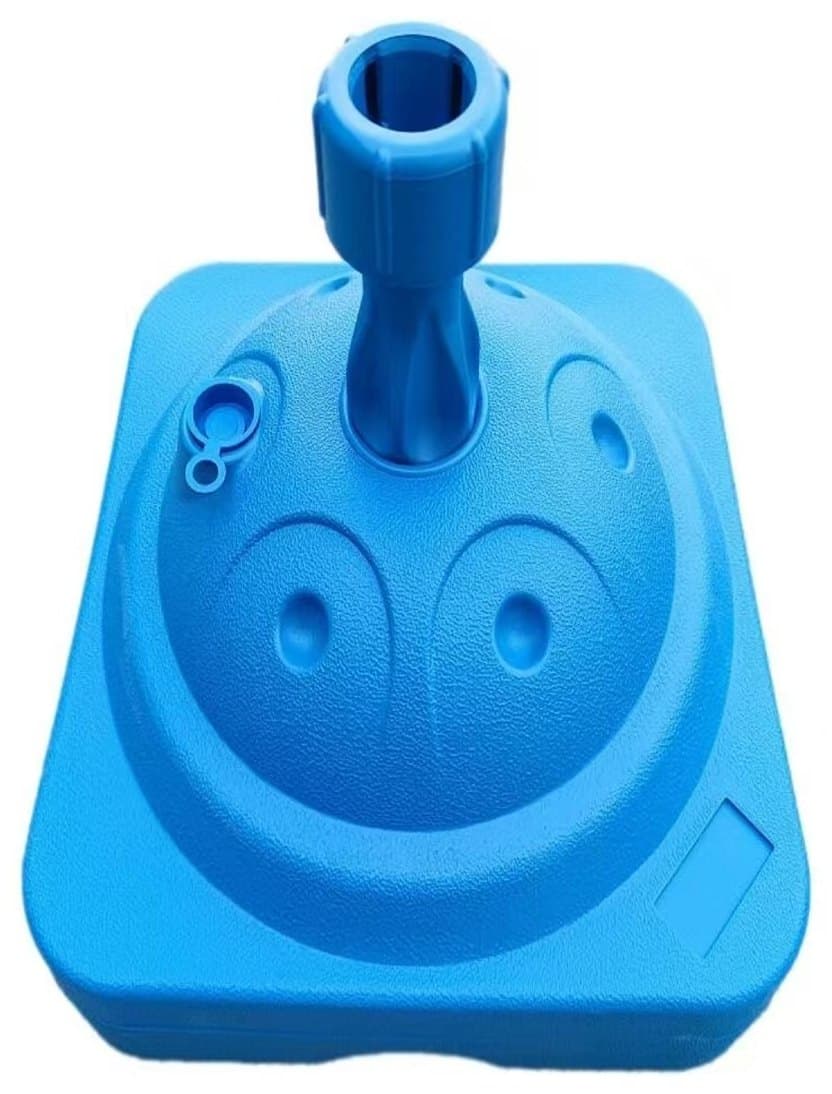 Moulded water-fillable base for an outdoor flag pole